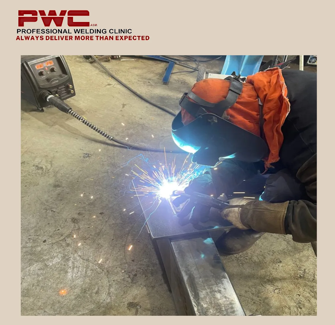 Welder qualification test under supervision.